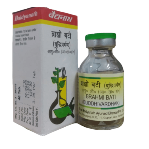 Baidyanath Brahmi Bati – Memory Booster, Stress Relief & Cognitive Support Ayurvedic Tablets