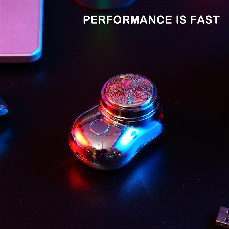 ماكينة حلاقة كهربائية صغيرة محمولة بمنفذ USB من LuxuryGlow للرجال والنساء - ماكينة حلاقة لاسلكية جافة ورطبة