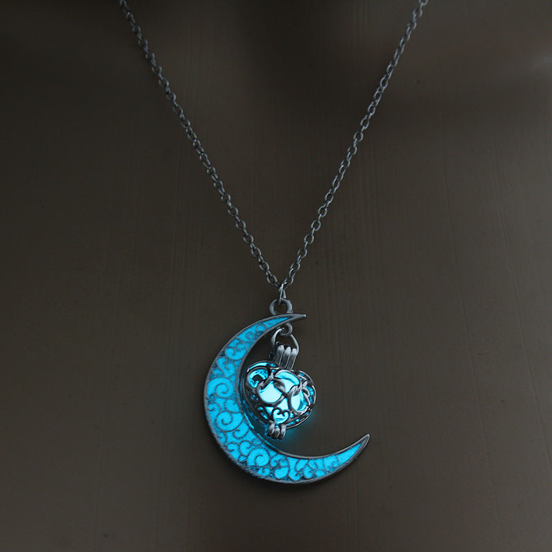Collares colgantes luminosos LuxuryGlow con cadena plateada