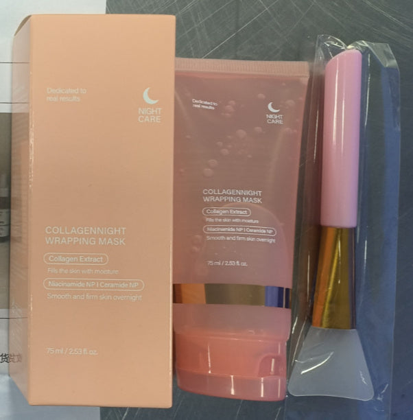 قناع تغليف ليلي بالكولاجين من LuxuryGlow - قناع لشد البشرة وترطيبها ومضاد للتجاعيد