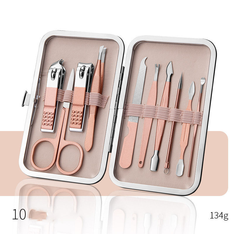 LuxuryGlow Professional Stainless Steel Manicure & Pedicure Set with Leather Case