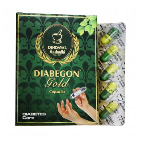 Dindayal Diabegon Gold Capsule for Blood Sugar & Metabolic Support (10 Capsules)