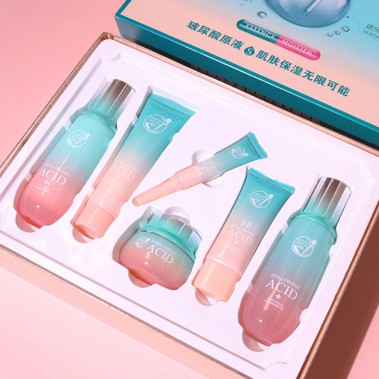 Qiqian 6-in-1 Hyaluronic Acid Facial Care Set for Deep Hydration & Glow