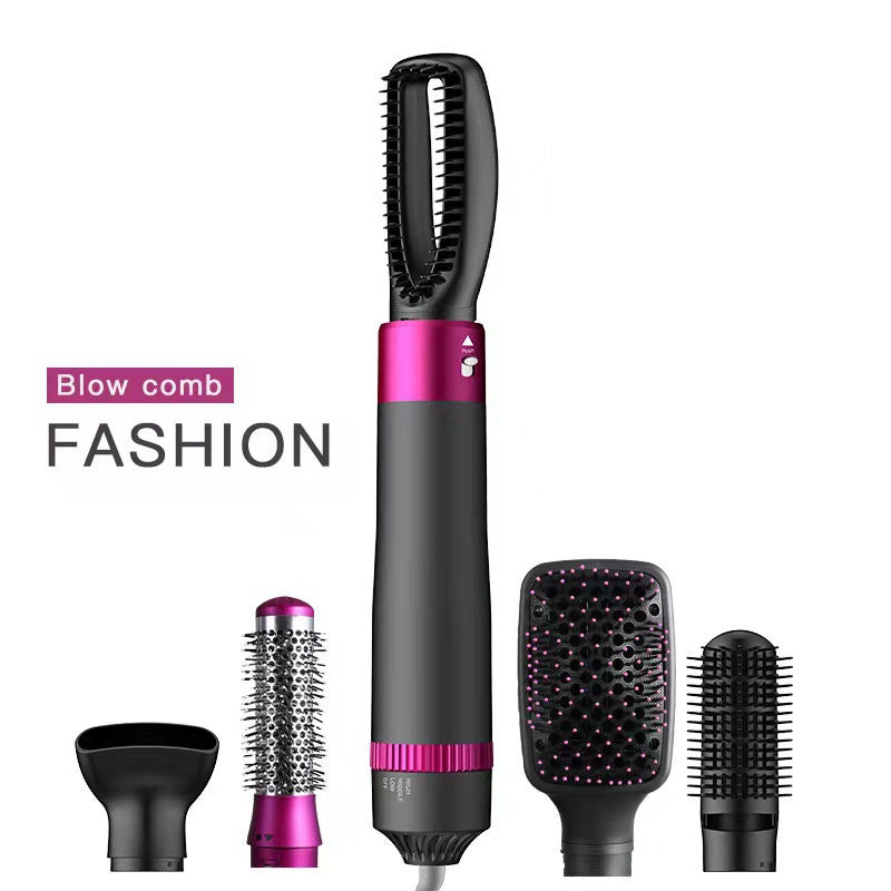 Set de cepillo secador de pelo 5 en 1 LuxuryGlow: secador, plancha, rizador y voluminizador