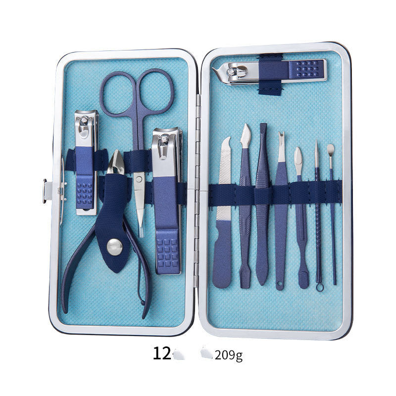 LuxuryGlow Professional Stainless Steel Manicure & Pedicure Set with Leather Case