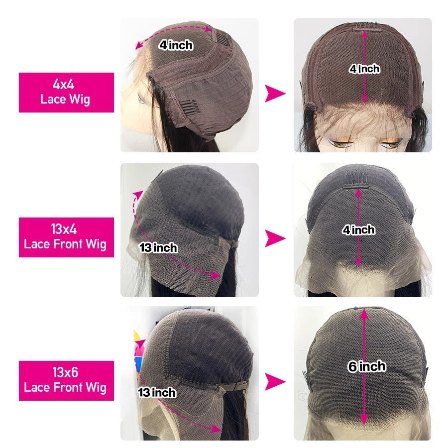 باروكة شعر بشري حقيقي من LuxuryGlow - شعر مستقيم بدرجة 9A، مظهر طبيعي بطول 8-30 بوصة
