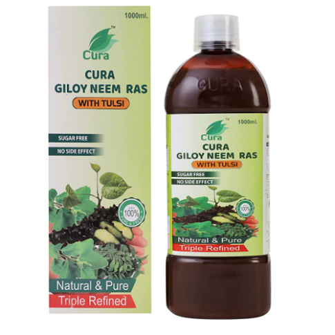 Cura Giloy Neem Ras with Tulsi | Immunity Booster Juice for Detox, Blood Purification & Liver Health – 1L