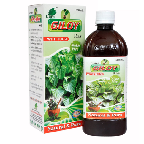 Cura Giloy Ras with Tulsi | Immunity Booster Juice for Sugar Control, Detox & Respiratory Health – 500ml