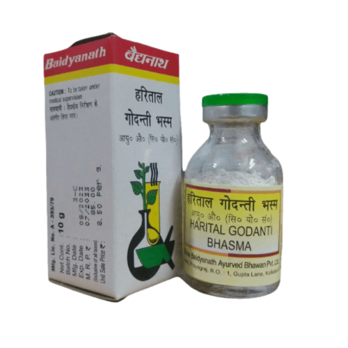 Baidyanath Harital Godanti Bhasma 10g – Ayurvedic Relief for Fever, Cough & Respiratory Disorders