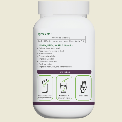 Dawaibazar Jamun Neem Karela Churna 100g – Ayurvedic Blood Sugar Support Powder