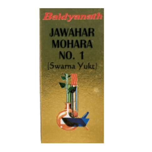 Baidyanath Jawahar Mohara No. 1 (Swarna Yukt) 10 Tablets Ayurvedic Cardiac & Nerve Support - LUXURY GLOW