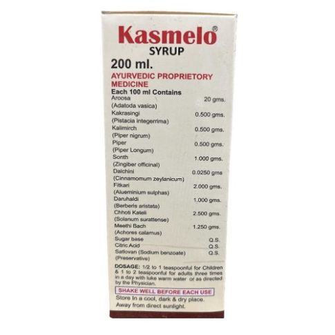 Kasmelo Syrup – Ayurvedic Non-Drowsy Syrup for Cough, Cold & Bronchitis