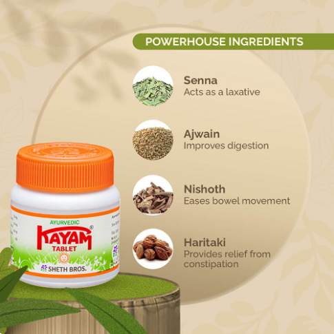 Kayam Tablet (30 Tablets) – Ayurvedic Relief for Chronic Constipation, Gas & Acidity