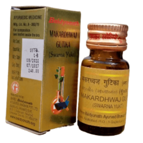 Baidyanath Makardhwaj Gutika (S.Y.) – Ayurvedic Strength & Vitality Support Tablets - LUXURY GLOW