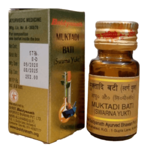 Baidyanath Muktadi Bati (Swarna Yukt) Ayurvedic Calcium & Child Wellness Support - LUXURY GLOW