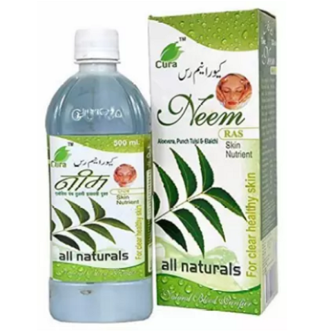 Cura Neem Ras for Skin Detox, Acne Control & Blood Purification – 500ml