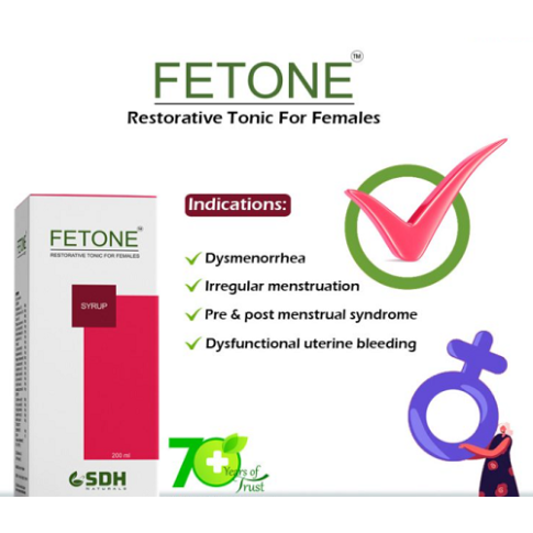 Shree Dhanwantri Fetone Syrup – Ayurvedic Women’s Tonic for Hormonal Balance (200ml)