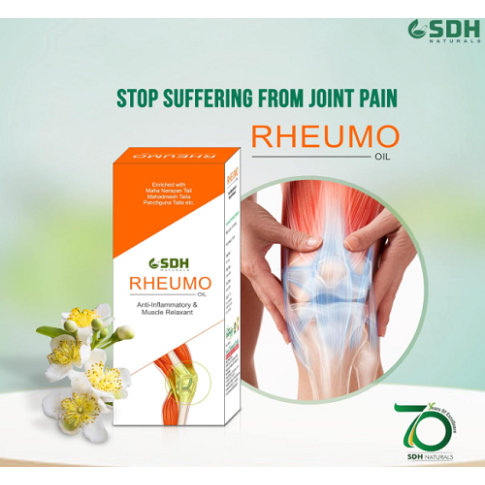 Shree Dhanwantri Herbals Rheumo Oil (60ml) – Joint & Muscle Pain Relief - LUXURY GLOW