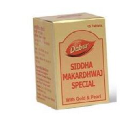 Dabur Siddha Makardhwaj Special Tablet – Ayurvedic Rejuvenation, Energy & Heart Strength Support (10 Tablets)