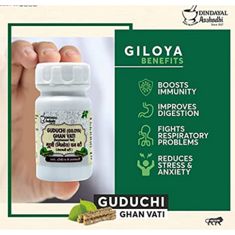 Dindayal Guduchi (Giloy) Ghan Vati for Immunity, Fever & Wellness