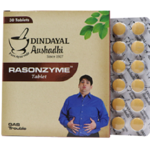 Dindayal Rasonzyme Tablets for Gas, Acidity & Digestive Relief (30 Tablets)