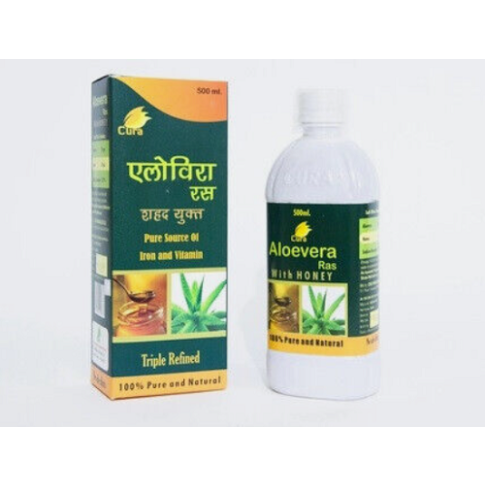 Cura Aloe Vera Honey Ras – Ayurvedic Juice for Liver Health, Detox, Stress & Joint Support