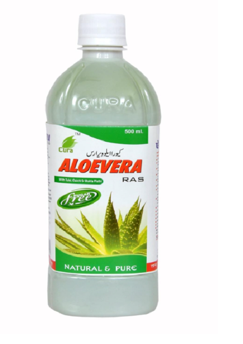 Cura Aloe Vera with Tulsi Ras | Immunity Booster Juice for Digestion, Respiratory Health & Detox – 500ml