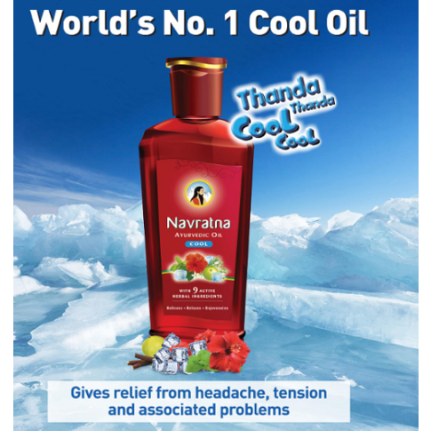 Dabur Navratna Ayurvedic Cooling Hair Oil for Stress Relief – 100ml