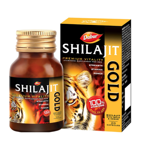 Dabur Shilajit Gold Capsules for Strength, Stamina & Vitality (20 Capsules)