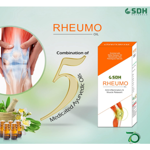 Shree Dhanwantri Herbals Rheumo Oil (60ml) – Joint & Muscle Pain Relief - LUXURY GLOW