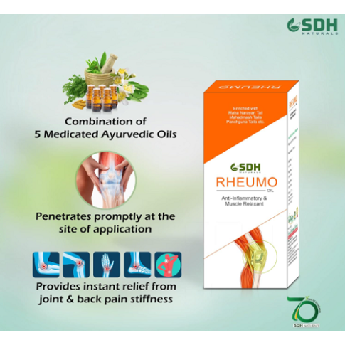 Shree Dhanwantri Herbals Rheumo Oil (60ml) – Joint & Muscle Pain Relief - LUXURY GLOW