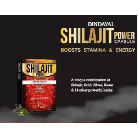 Dindayal Shilajit Power Capsule – Ayurvedic Strength, Stamina, Immunity & Vitality Support (10 Capsules)