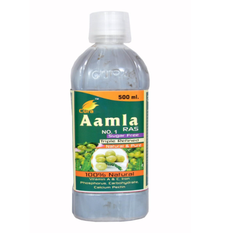 Cura Amla Ras No.1 | Sugar-Free Amla Juice for Immunity, Eye Health & Blood Sugar Balance – 500ml