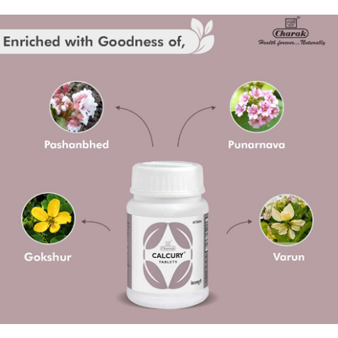 Charak Calcury Tablets – Ayurvedic Support for Kidney Stones, Urinary Health & Pain Relief