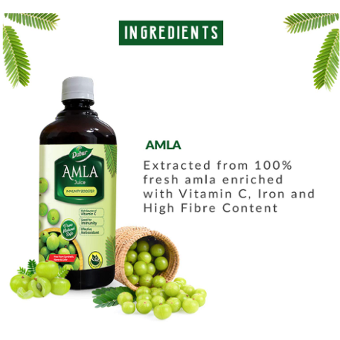 Dabur Amla Juice (1 Litre) – Ayurvedic Antioxidant for Immunity, Digestion & Hair