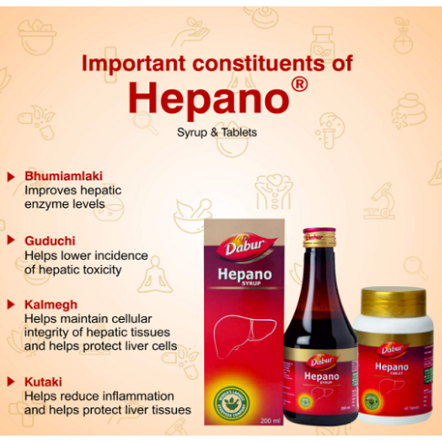Dabur Hepano Syrup 200ml – Ayurvedic Liver Tonic for Detox & Digestion