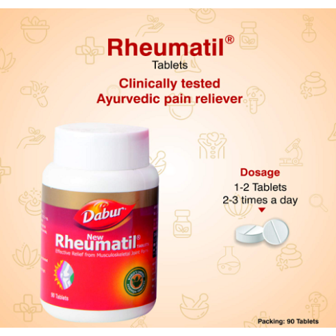 Dabur Rheumatil Tablets for Joint Pain, Inflammation & Flexibility Support