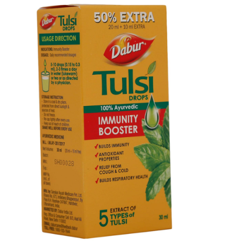 Dabur Tulsi Drops 30ml – Ayurvedic Immunity Support for Cold, Cough & Respiratory Wellness