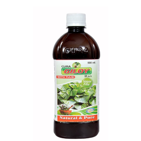Cura Giloy Ras with Tulsi | Immunity Booster Juice for Sugar Control, Detox & Respiratory Health – 500ml