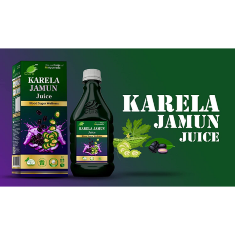 Cura Karela Jamun Ras 500ml – Ayurvedic Herbal Juice for Blood Sugar Support & Detox