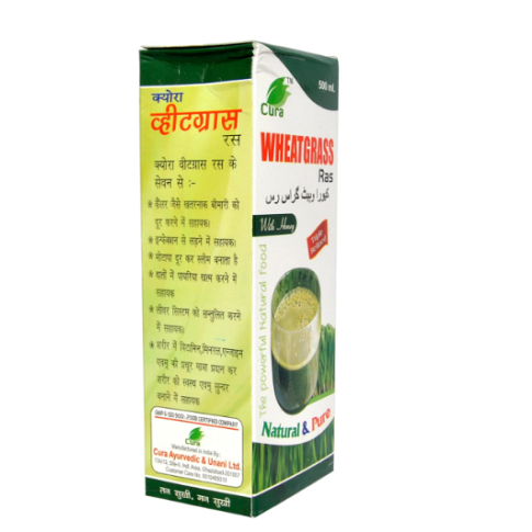 Cura Wheatgrass Ras – Ayurvedic Detox Juice for Immunity, Digestion & Heart Health (500ml)
