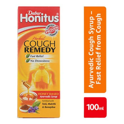 Dabur Honitus Herbal Cough Remedy 100ml – Ayurvedic Relief for Dry Cough & Throat Irritation - LUXURY GLOW