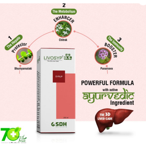 Shree Dhanwantri Livosyp DS Syrup 200ml – Ayurvedic Liver Care & Detox Support