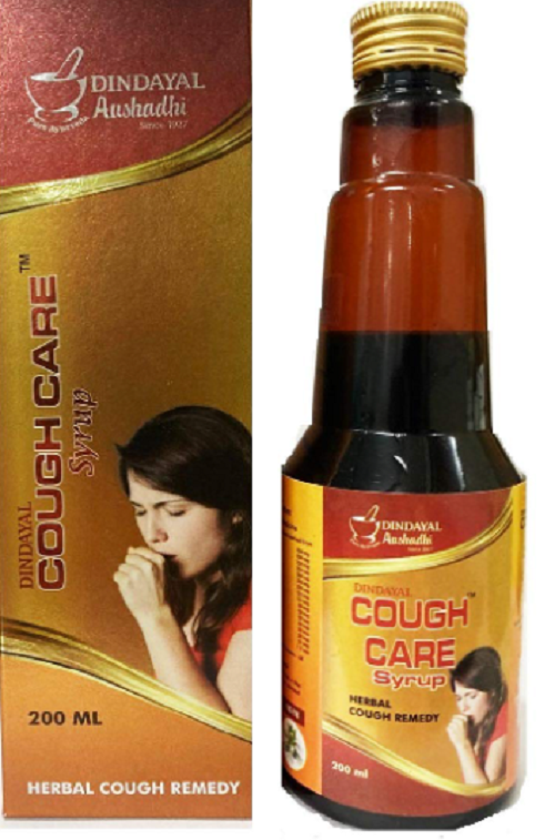 Dindayal Cough Care Syrup for Dry & Productive Cough Relief (200 ml)
