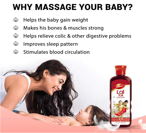 Dabur Lal Tail Ayurvedic Baby Massage Oil for Growth & Sleep (200ml)