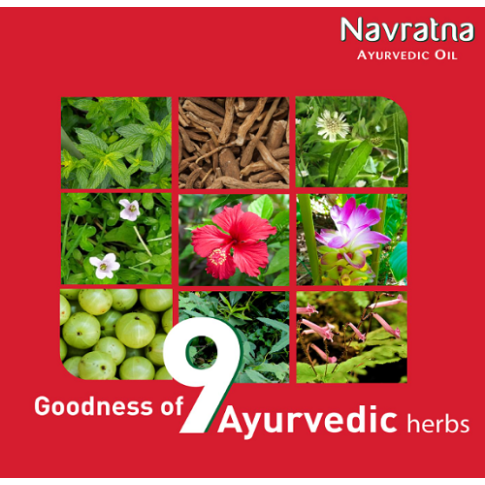 Dabur Navratna Ayurvedic Cooling Hair Oil for Stress Relief – 100ml