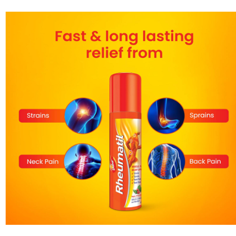 Dabur Rheumatil Spray for Joint, Muscle & Back Pain Relief (40 g)