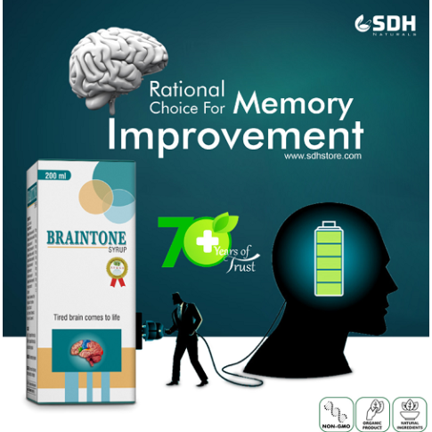 Shree Dhanwantri Braintone Syrup (200 ml) – Ayurvedic Memory, Stress & Brain Support