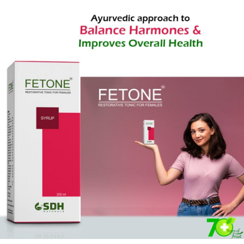 Shree Dhanwantri Fetone Syrup – Ayurvedic Women’s Tonic for Hormonal Balance (200ml)