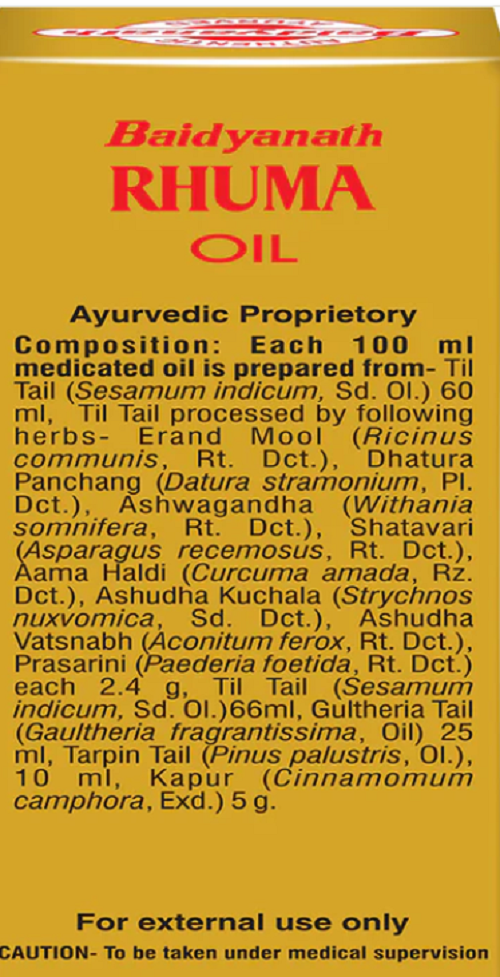 Baidyanath Rhuma Oil – Fast Relief Ayurvedic Oil for Joint Pain, Arthritis & Sports Injuries
